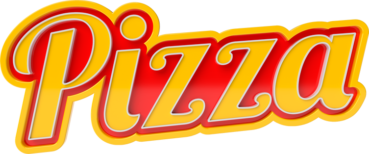 Lettering pizza 3d render